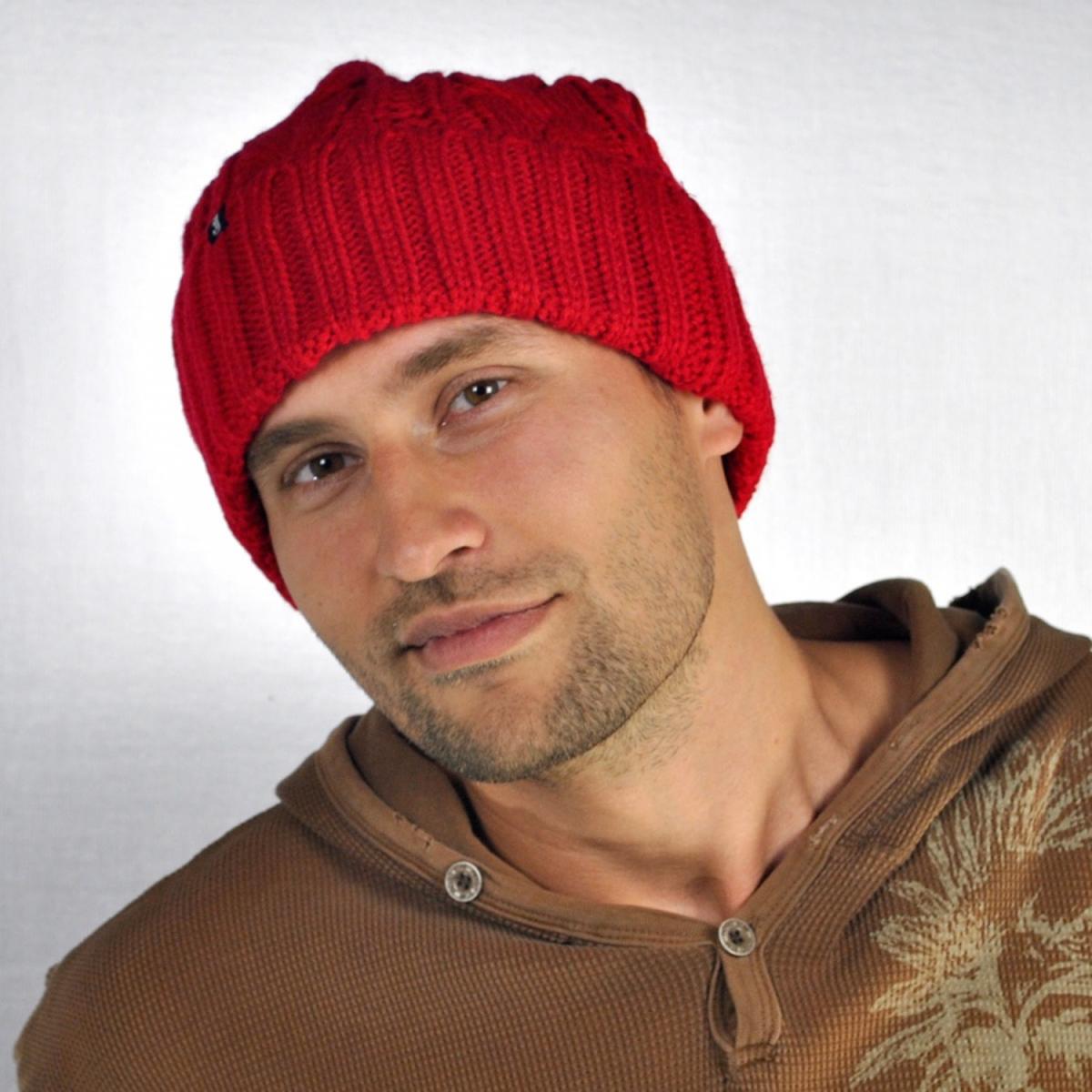 Jaxon Hats | Brooklyn Pom Knit Beanie Hat | 502913 | profile | RED