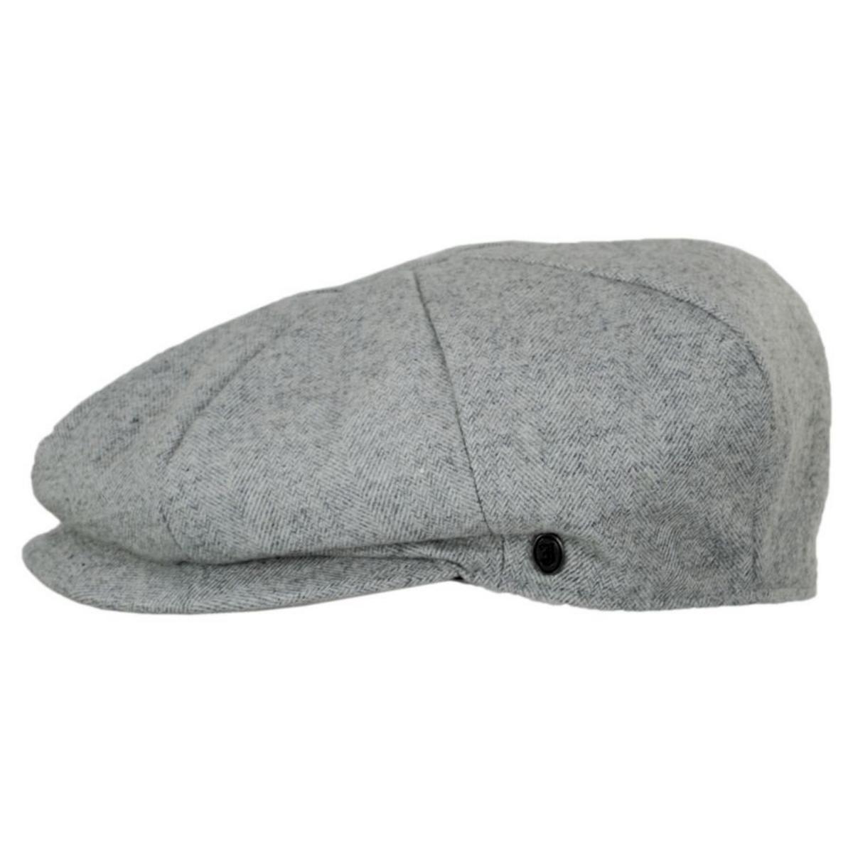 Jaxon Hats | Tecolote Herringbone Wool Blend Newsboy Cap | 167581 | profile | SILVER
