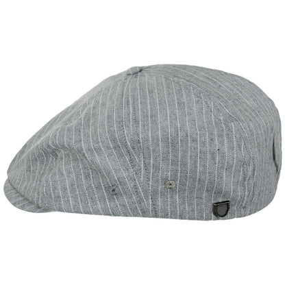 BRIXTON HATS | Brood Lightweight Cotton Chambray Striped Newsboy Cap | 161563 | profile | LIGHT GREY/WHITE STRIPE CHAMBRAY