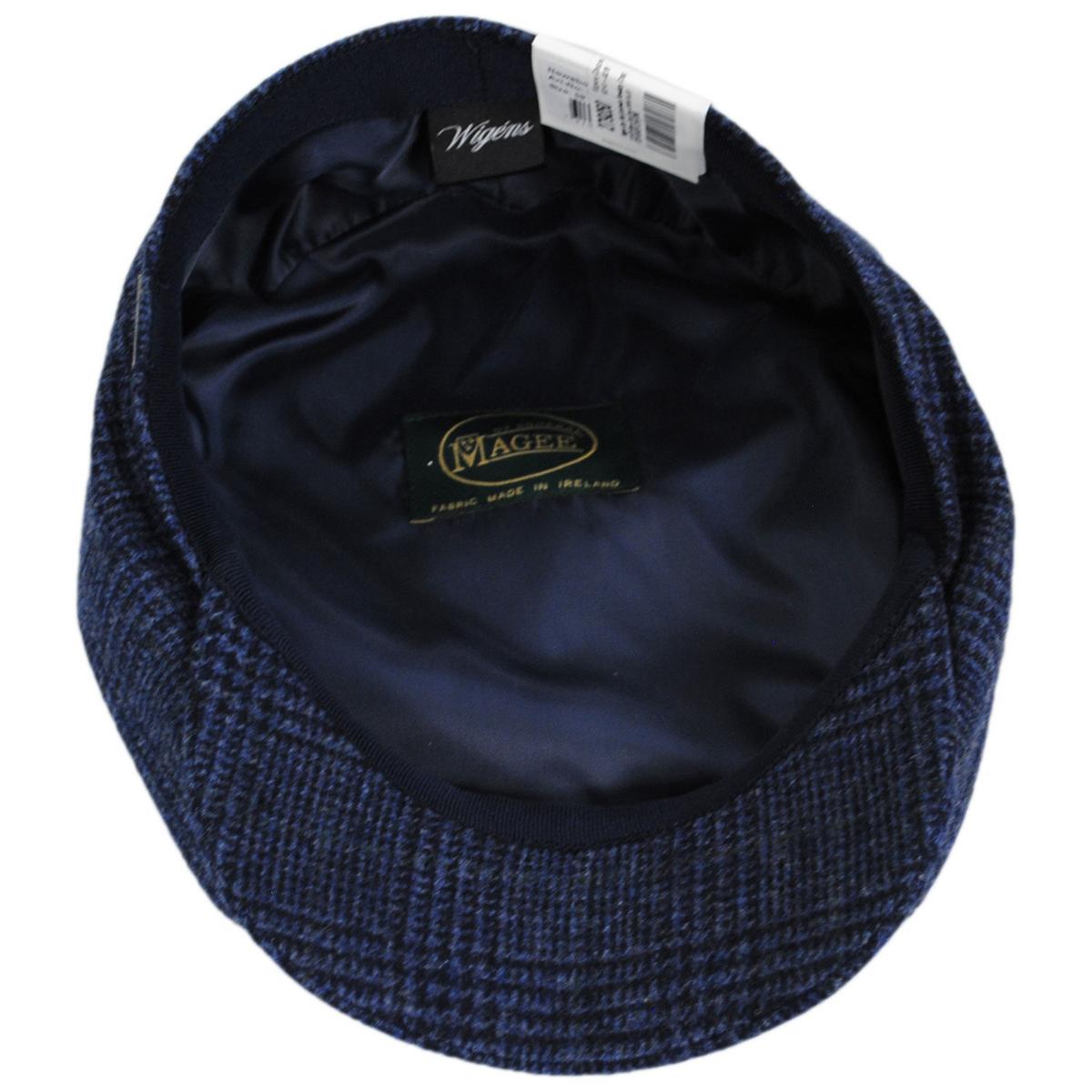 Wigens Caps | Magee Glen Plaid Lambswool Newsboy Cap | 161975 | under | DARK BLUE