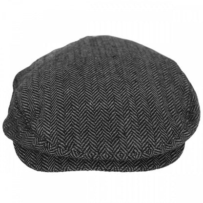 BRIXTON HATS | Hooligan Herringbone Wool Blend Ivy Cap | 161516 | front | GREY/BLACK
