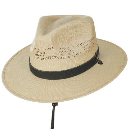Stetson | Mayfield Bangora Straw Fedora Hat | 127066 | lead | TAN
