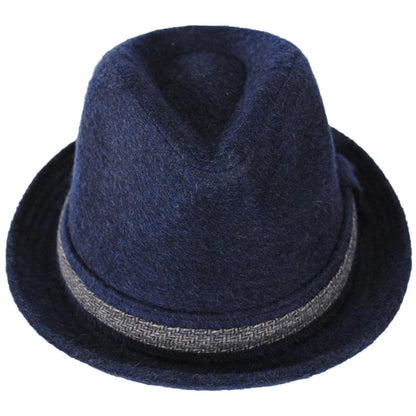 Dorfman Pacific | Oswald Wool Blend Fedora Hat | 140249 | front | NAVY