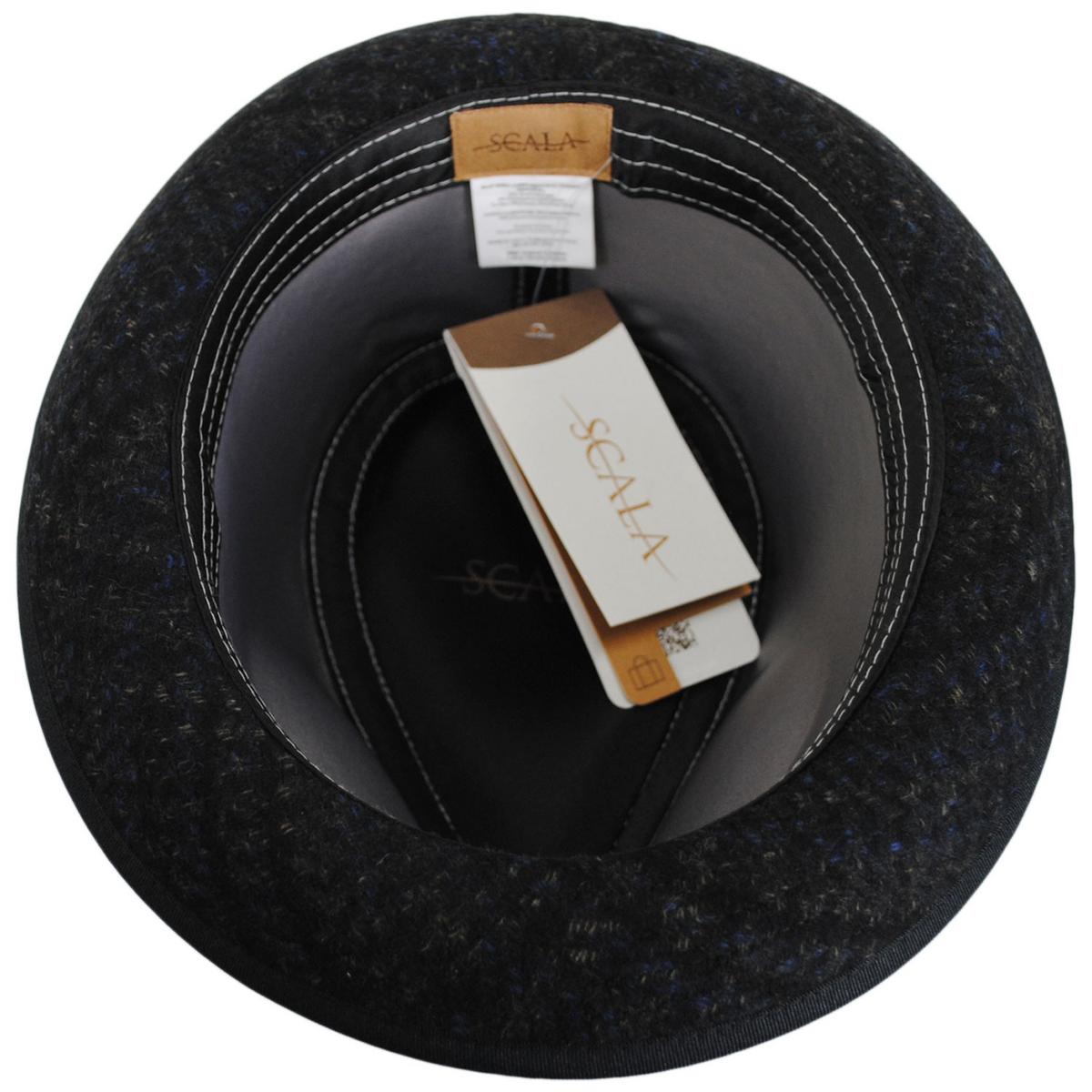 Scala | Regent Tweed Wool Blend Fedora Hat | 140172 | under | NAVY