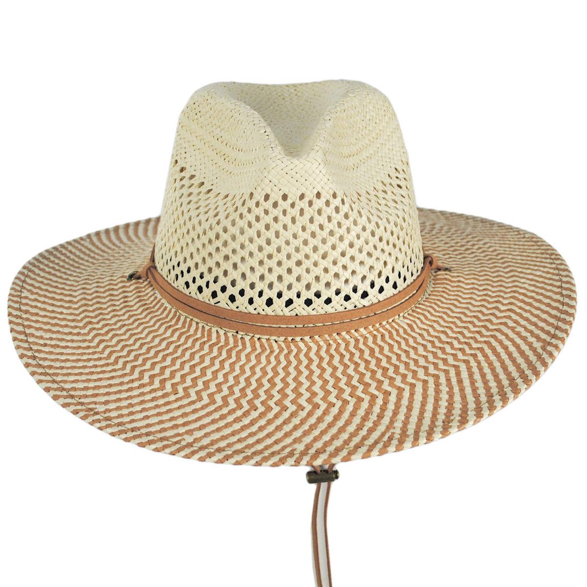 Chevron Toyo Straw Aussie Fedora Hat