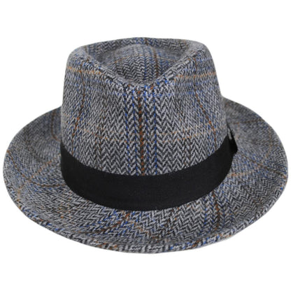 Scala | Barry Wool Blend Tweed Fedora Hat | 140170 | front | GREY