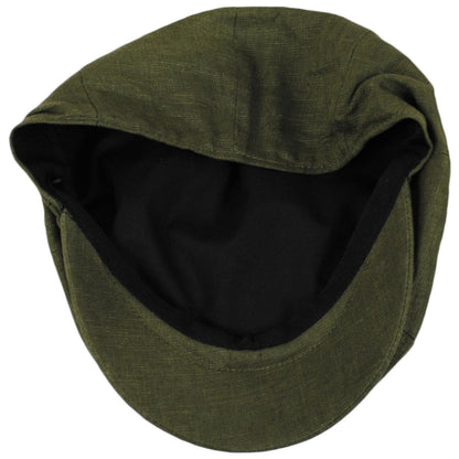 Jaxon Hats | Linen and Cotton Newsboy Cap | 167774 | under | OLIVE GREEN