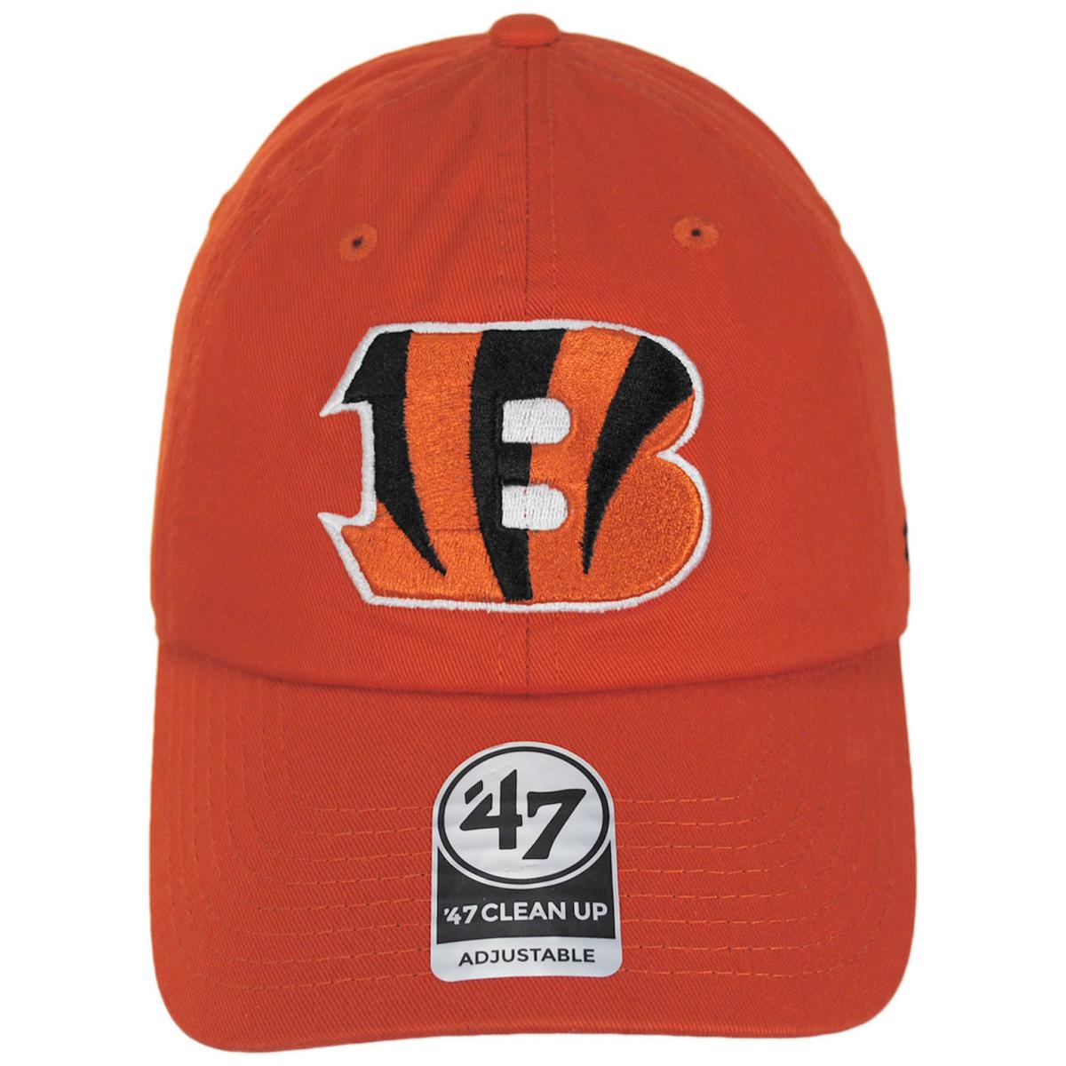 47 Brand | Cincinnati Bengals NFL Clean Up Strapback Baseball Cap Dad Hat | 203820 | front | ORANGE