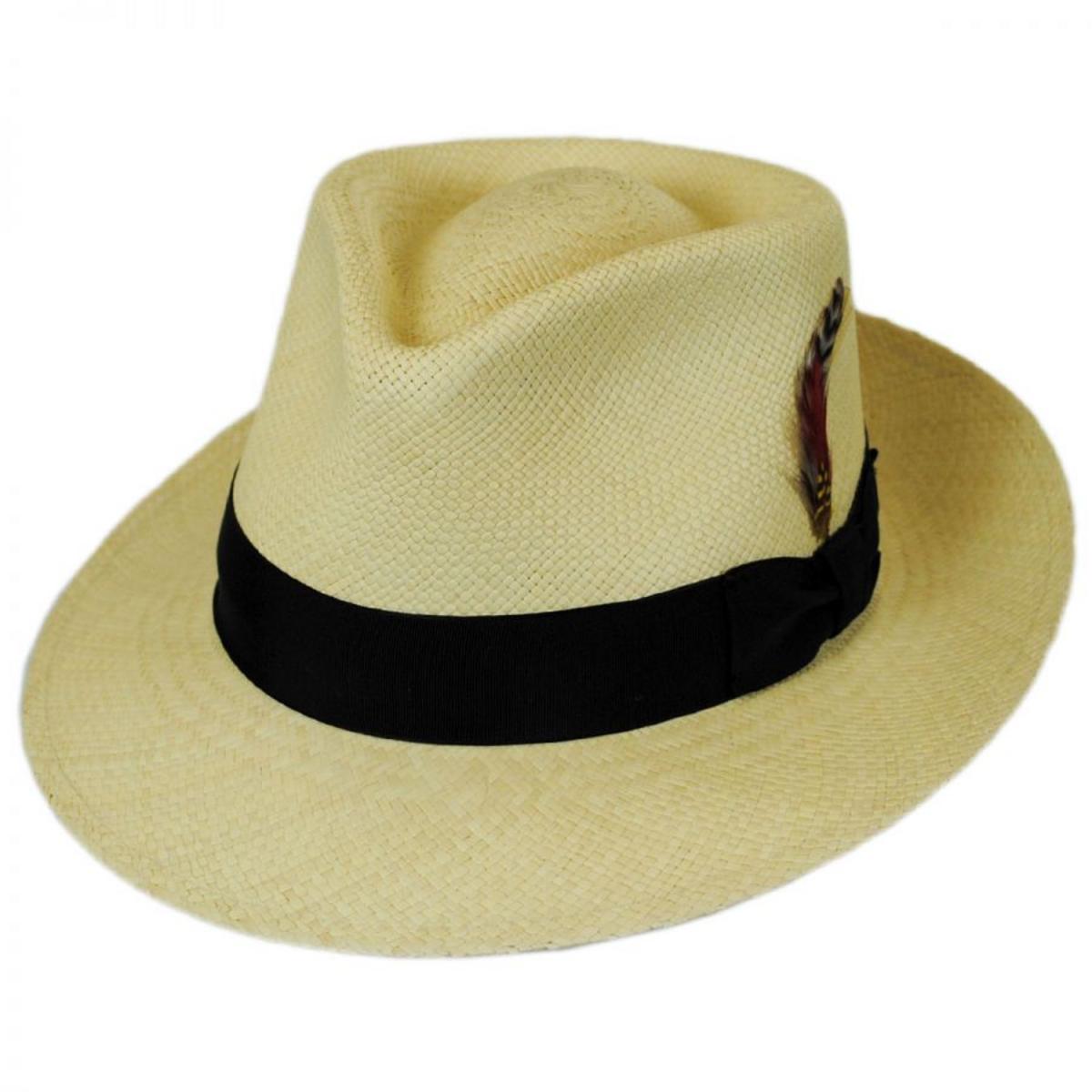 Jaxon Hats | Stain Repellent Panama Straw C-Crown Fedora Hat | 126415 | lead | NATURAL