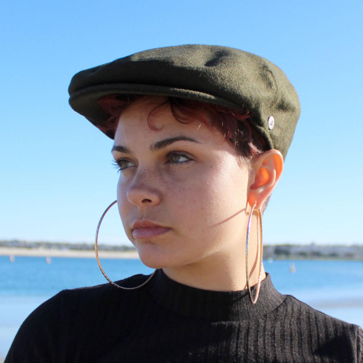 Jaxon Hats | Harlem Wool Blend Ivy Cap | 167733D | lsfone | OLIVE GREEN