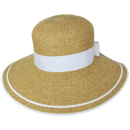 Toucan Collection | Backbow Toyo Straw Lampshade Dress Hat - Made to Order | 121645 | lead | NATURAL/WHITE