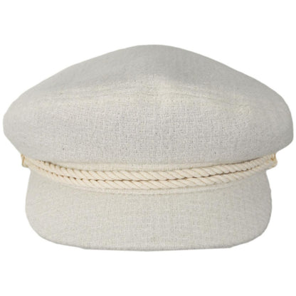 BRIXTON HATS | Boucle Knit Fiddler Cap | 181350 | front | OFF WHITE