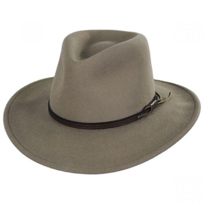 Stetson | Bozeman Crushable Wool Felt Outback Hat | 130692 | lead | MUSHROOM
