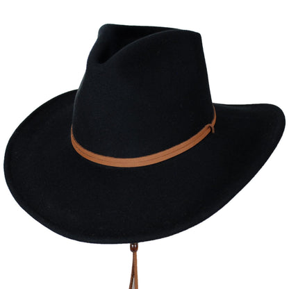 Bailey Western | Joe Eder Crushable Wool LiteFelt Earflap Western Hat | 130142 | lead | BLACK
