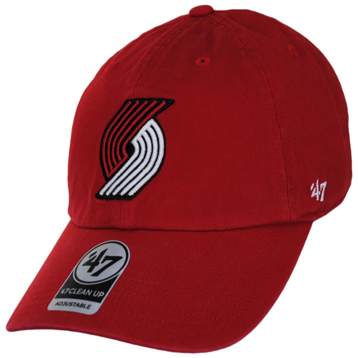 47 Brand | Portland Trail Blazers NBA Clean Up Strapback Baseball Cap Dad Hat | 204090 | lead | RED