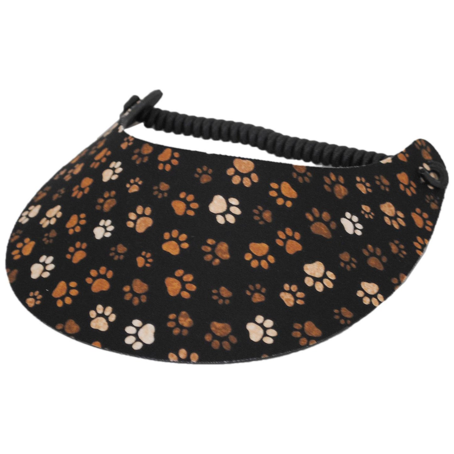 The Incredible Sunvisor | Springlace Paw Prints Sunvisor | 196375 | lead | BLACK/TAN