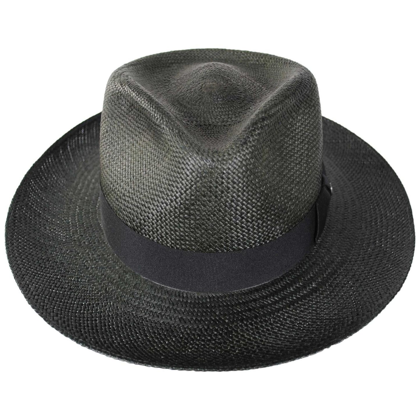 Jaxon Hats | Slicker Grade 8 Panama Straw Fedora Hat | 127151 | front | BLACK