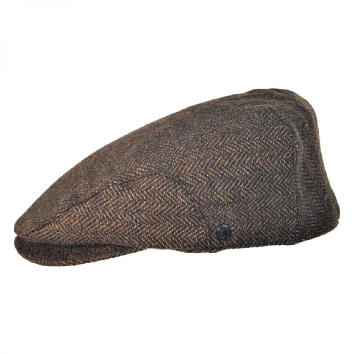 Jaxon Hats | Square Bill Herringbone Wool Ivy Cap | 167755 | profile | BROWN