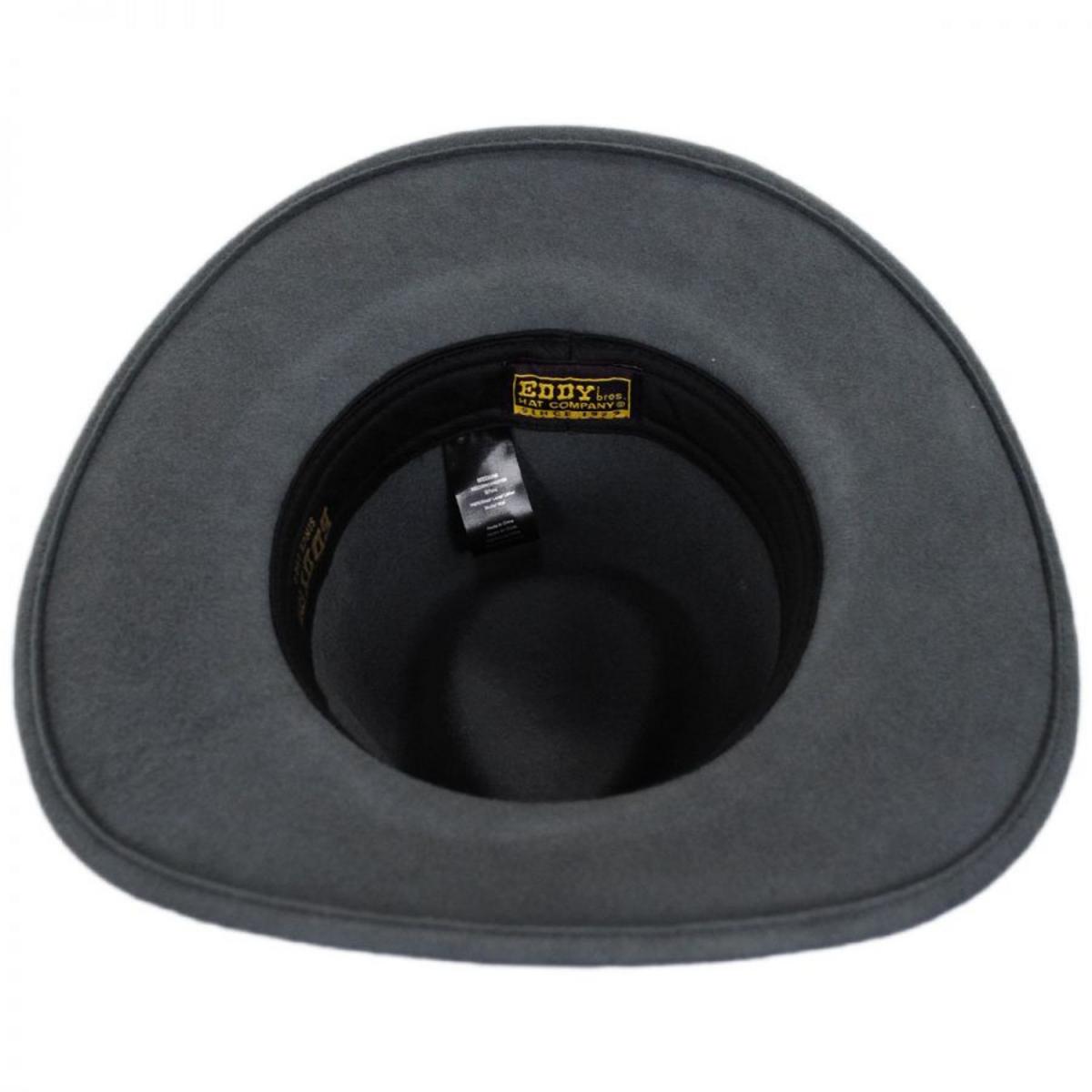 Eddy Bros | Wild Flush Wool Felt Western Hat | 130123 | under | DARK GREY