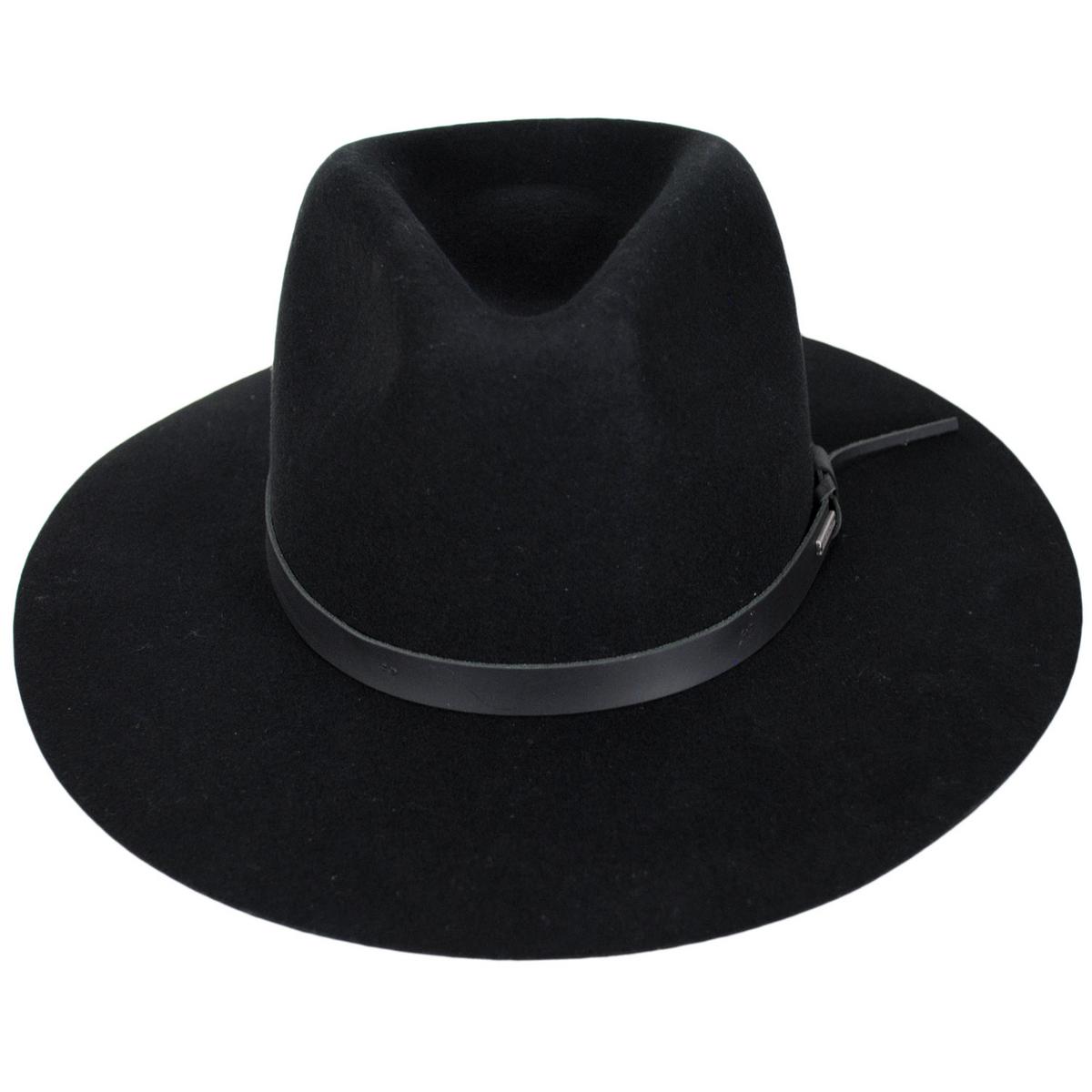 BRIXTON HATS | Hawkins Weather Guard Wool Felt Western Hat - Black | 135613BB | front | BLACK