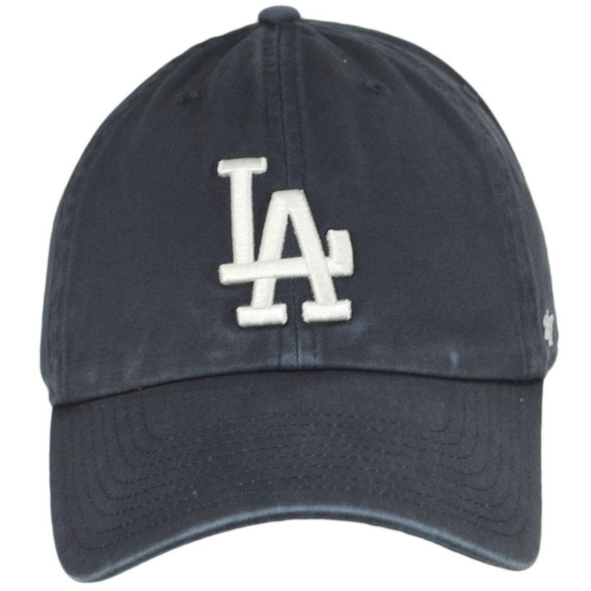 47 Brand | Los Angeles Dodgers MLB Clean Up Strapback Baseball Cap Dad Hat | 203042 | front | NAVY WASH