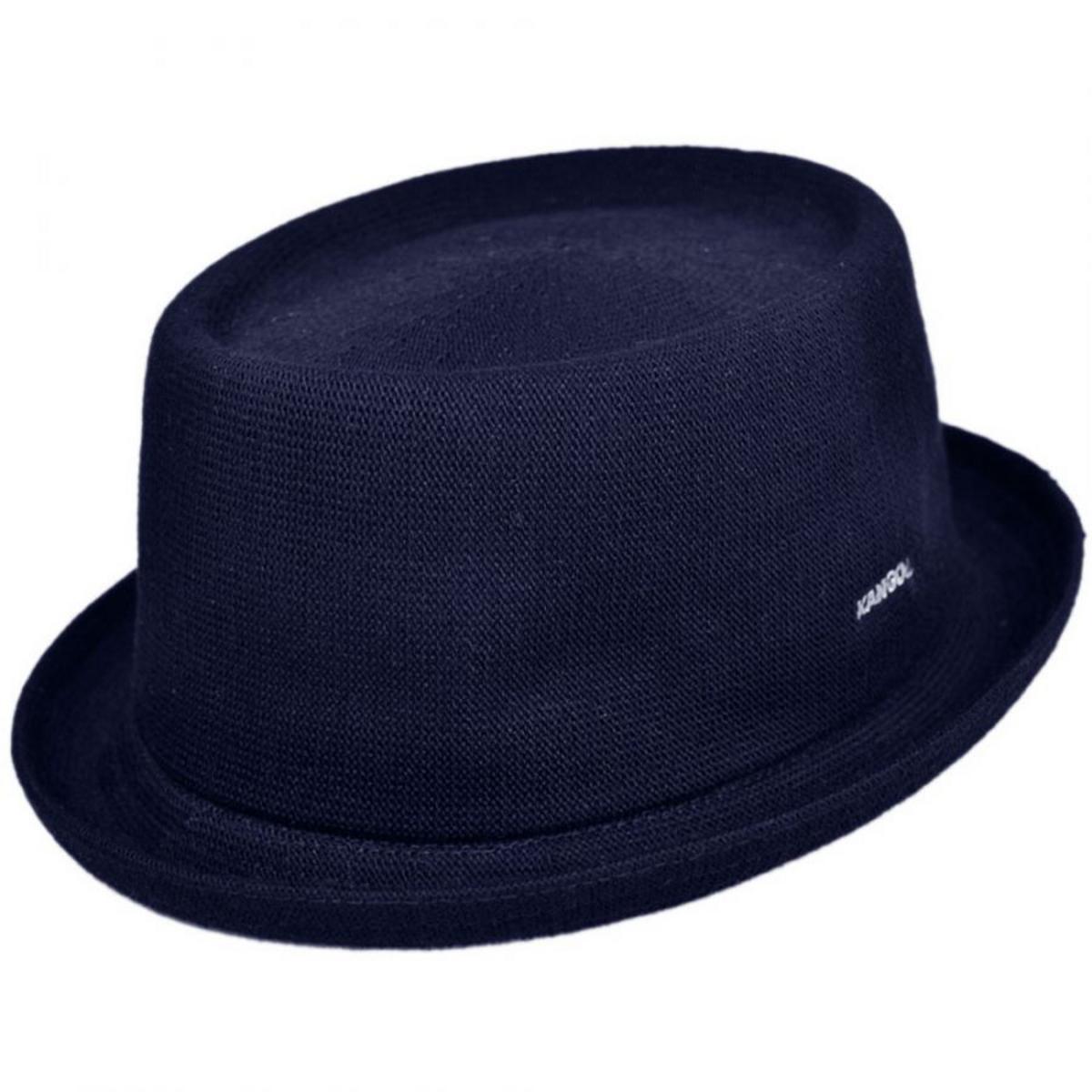 Kangol | Bamboo Mowbray Pork Pie Hat | 185744 | lead | DARK BLUE