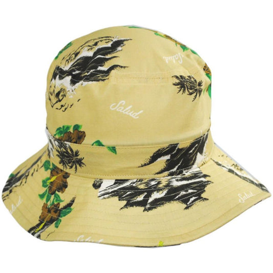 BRIXTON HATS | Petra Luau Print Packable Bucket Hat - FINAL SALE | 185547 | front | STRAW