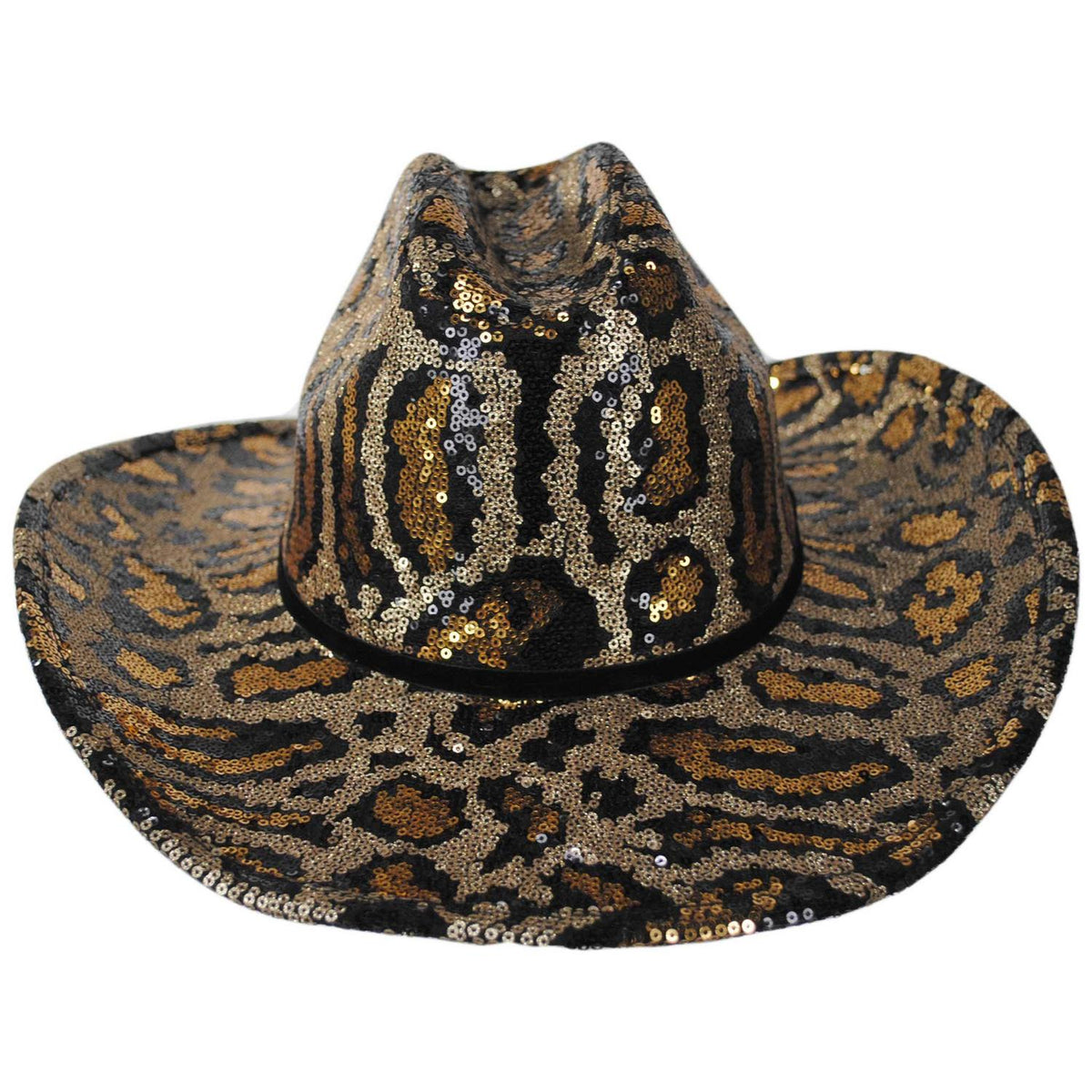 San Diego Hat Company | Glitterati Sequin Cowboy Hat | 108667 | front | LEOPARD
