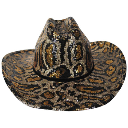 San Diego Hat Company | Glitterati Sequin Cowboy Hat | 108667 | front | LEOPARD