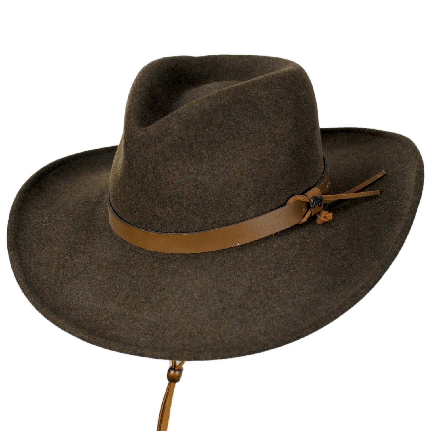 Bailey Western | Morgan Crushable Wool LiteFelt Western Hat | 130154 | lead | OLIVE MIX