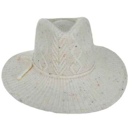 Scala | Arana Cable Knit Fedora Hat | 106420 | front | IVORY
