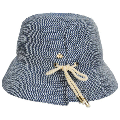 Cappelli | Edwina Toyo Straw Bucket Hat | 101280 | profile | NAVY