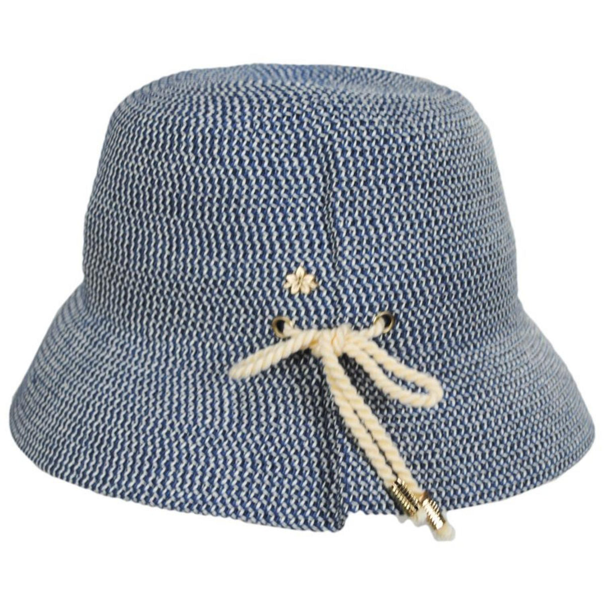 Cappelli | Edwina Toyo Straw Bucket Hat | 101280 | profile | NAVY