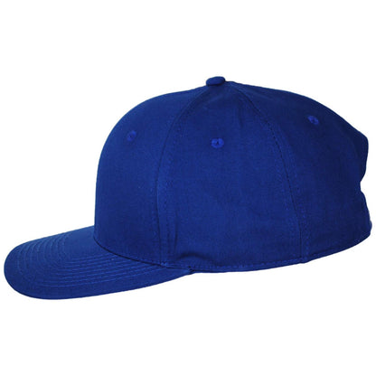 Dorfman Pacific | Mid Pro Cotton Flat Bill Snapback Baseball Cap | 200189 | profile | ROYAL