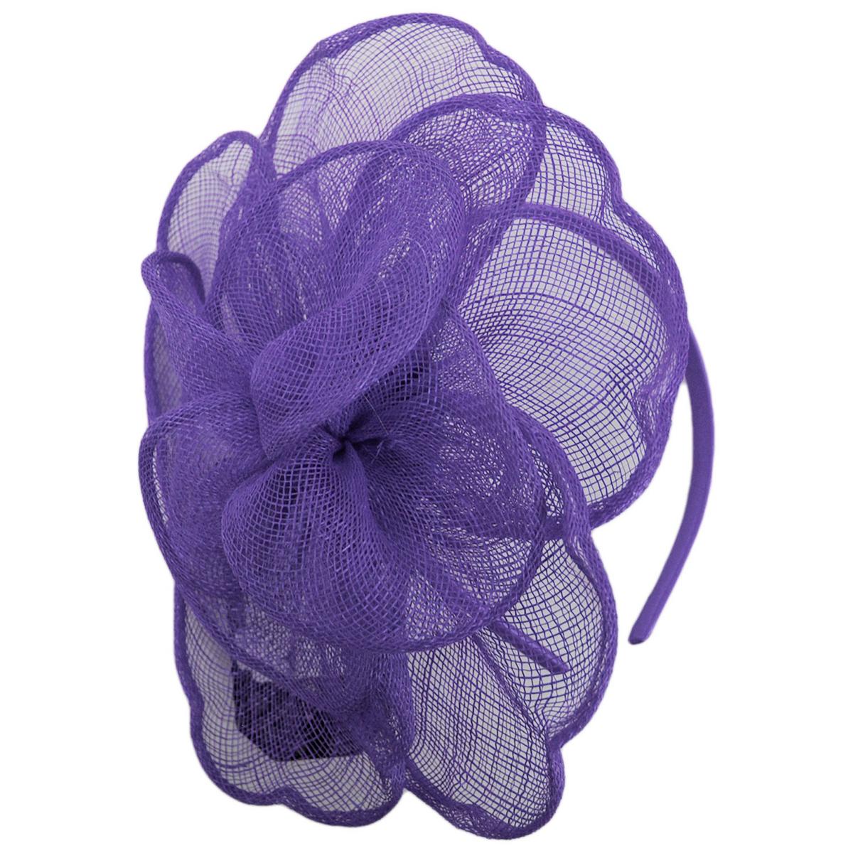 Kathy Jeanne | Rosa Sinamay Straw Fascinator Hat | 122425 | lead | PURPLE