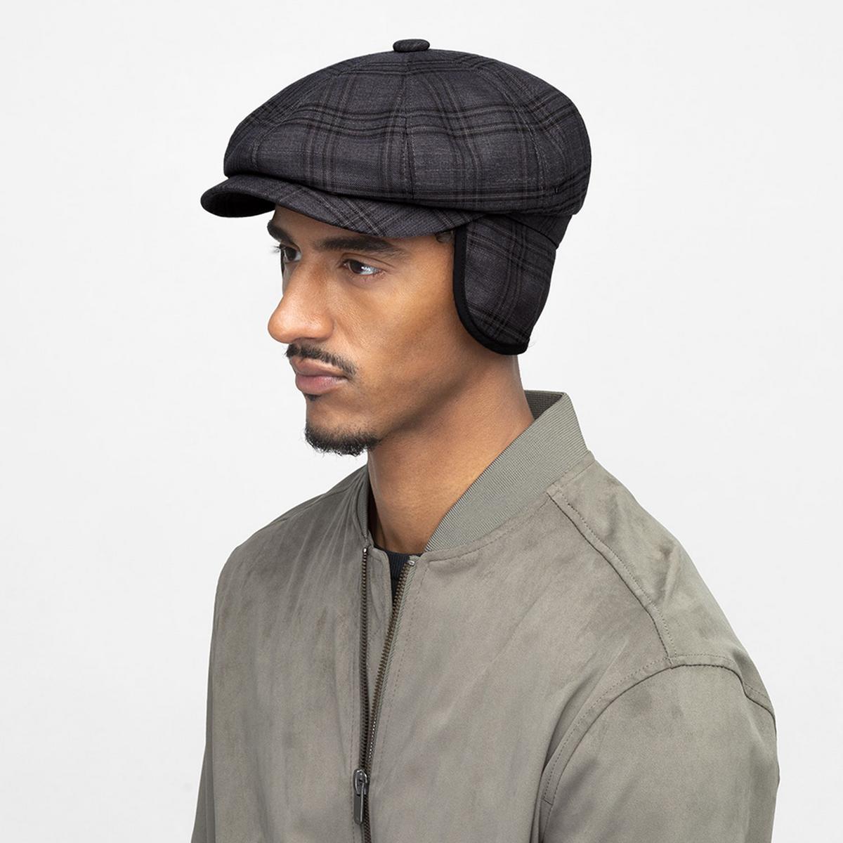 Bailey 1922 | Eniry Plaid Earflap Newsboy Cap | 167231 | lsmone | BLACK WINDOW