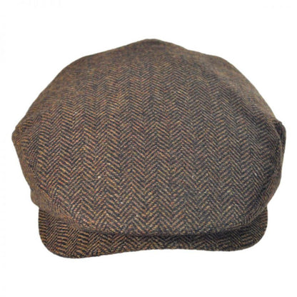 Jaxon Hats | Square Bill Herringbone Wool Ivy Cap | 167755 | front | BROWN