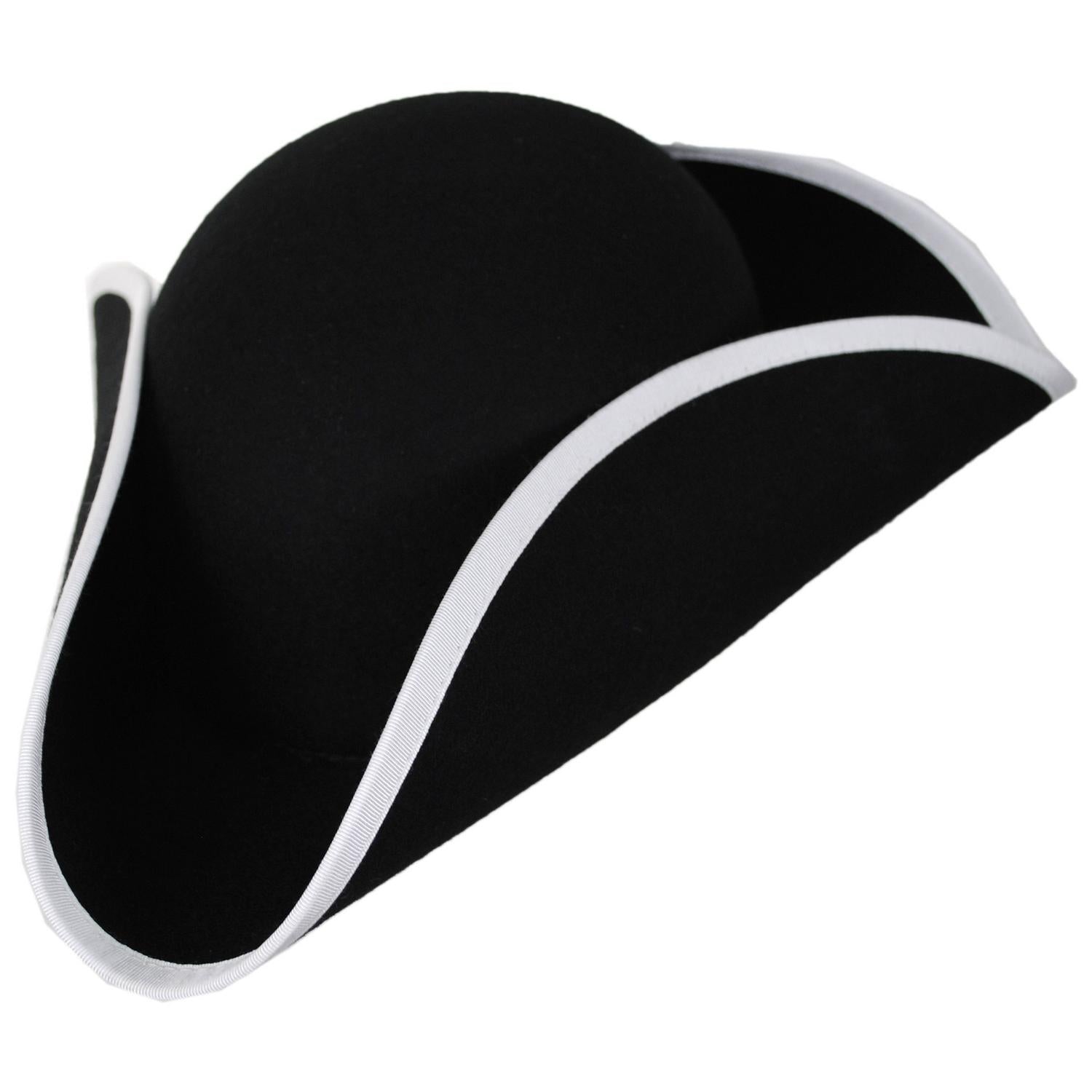 Jaxon Hats | Made in the USA - Classics Wool Felt Tricorn Hat | 191720 | lead | BLACK