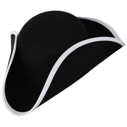 Jaxon Hats | Made in the USA - Classics Wool Felt Tricorn Hat | 191720 | lead | BLACK