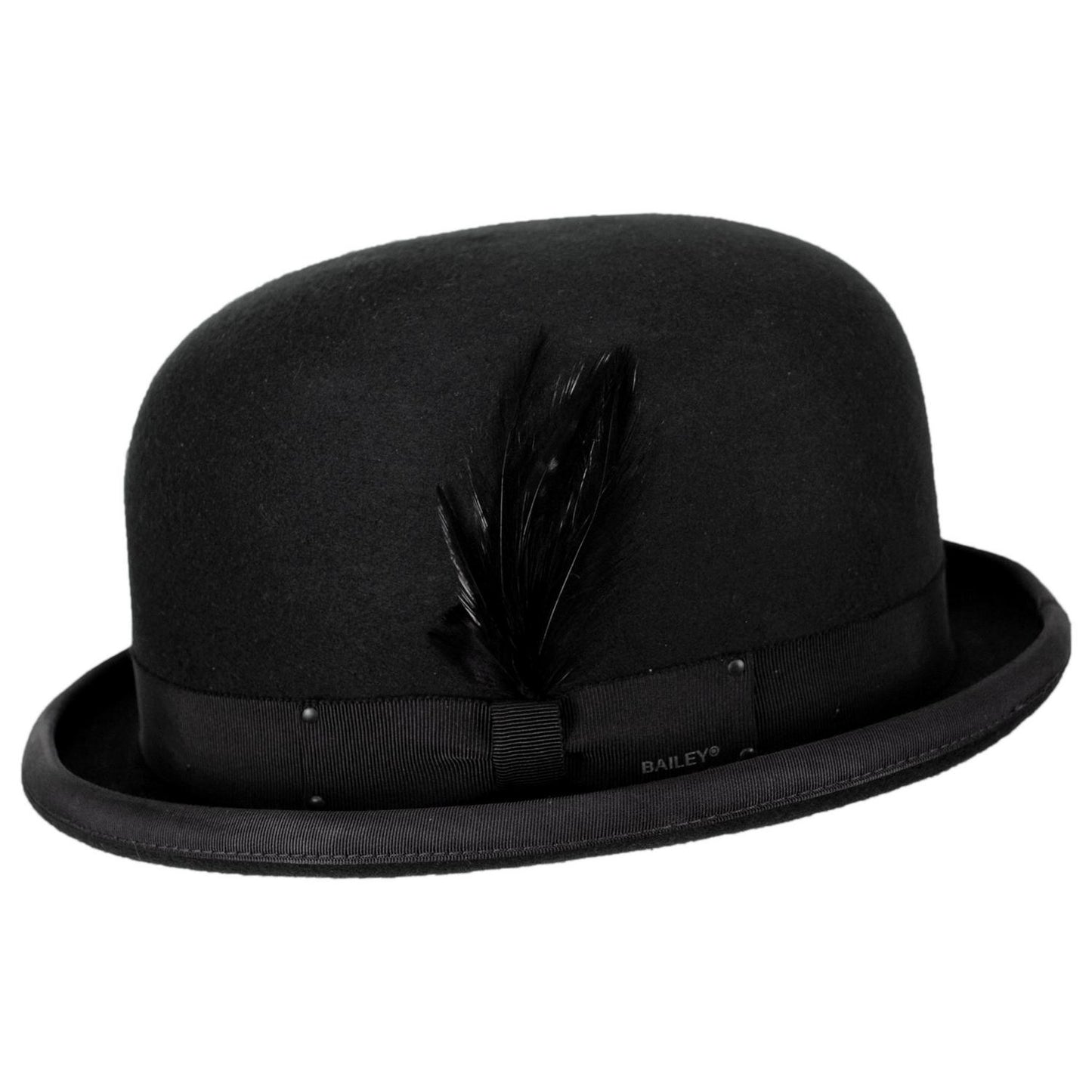 Bailey 1922 | Heritage Harker Wool Felt Bowler Hat | 130032 | profile | BLACK