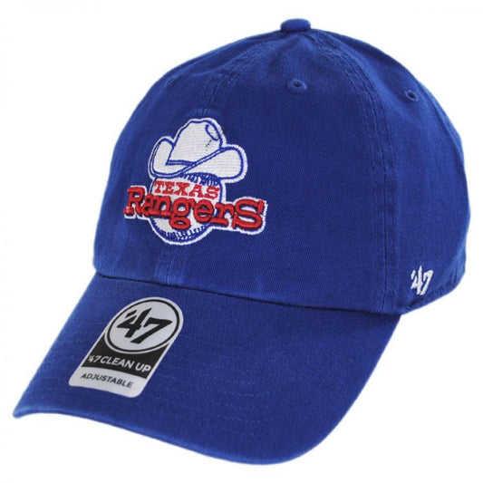 47 Brand | Texas Rangers MLB Cooperstown Clean Up Strapback Baseball Cap Dad Hat | 203445 | lead | ROYAL