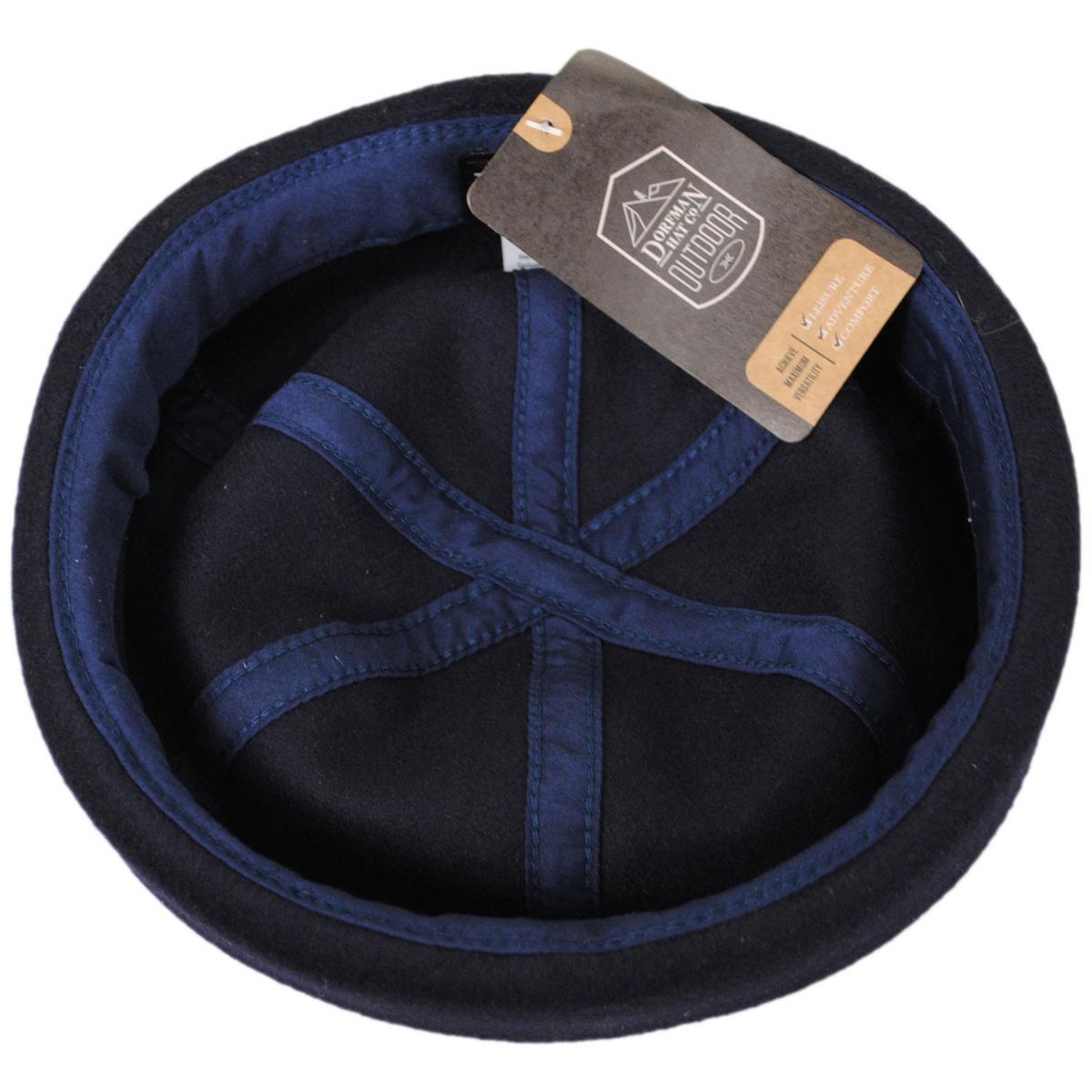 Dorfman Pacific | Melton Wool Blend Watch Cap Beanie Hat | 500048 | under | NAVY