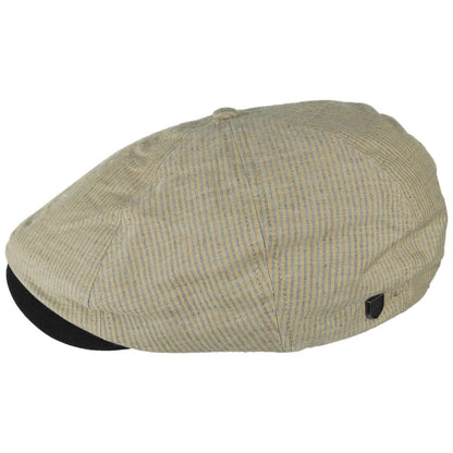 BRIXTON HATS | Brood Cotton Stripe Newsboy Cap | 161534 | profile | KHAKI STRIPE/WASHED BLACK