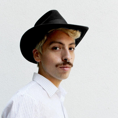 Jaxon Hats | Ford Crushable Wool Felt Fedora Hat | 135004 | lsmtwo | BLACK