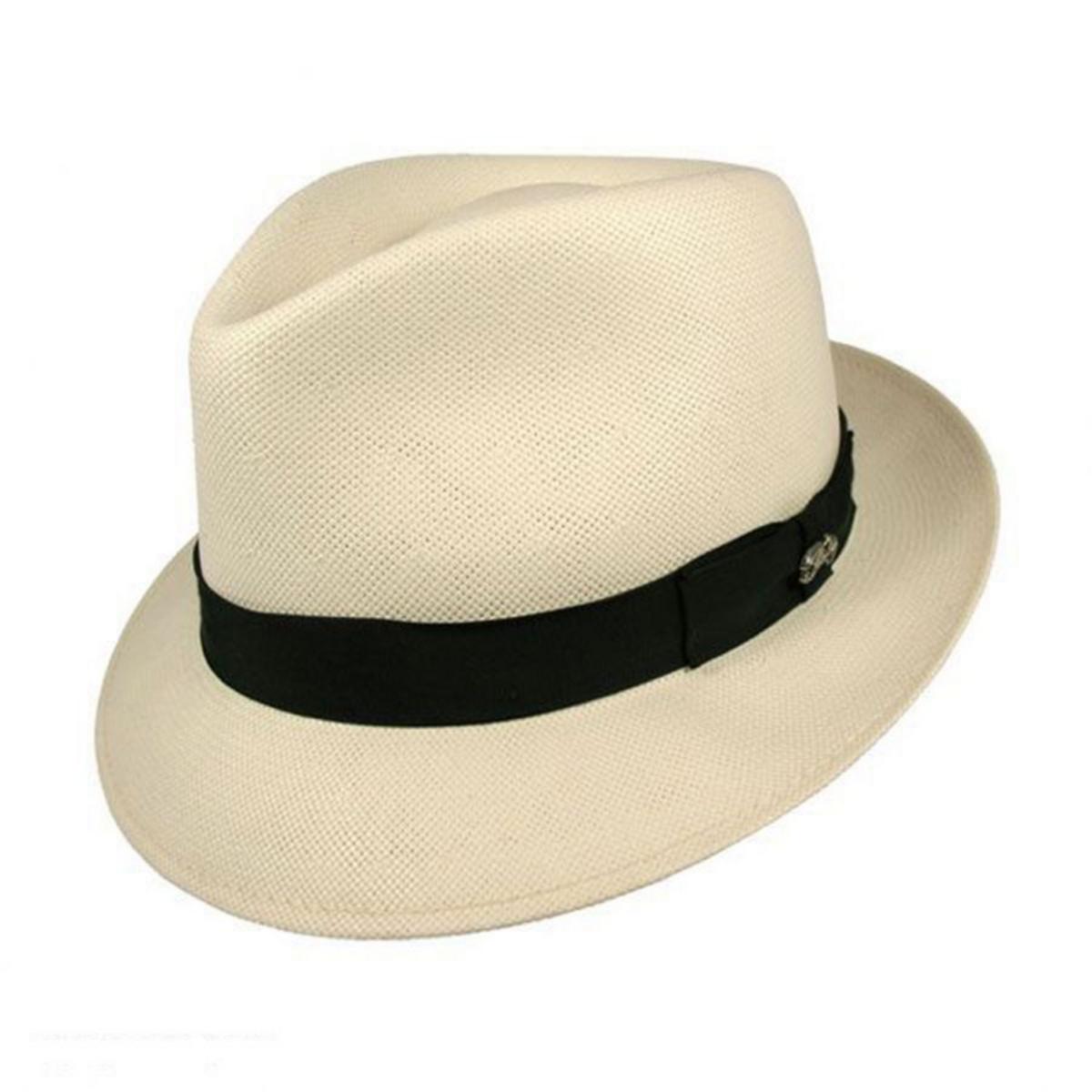 Bailey 1922 | Guthrie Shantung Straw Fedora Hat | 127840 | lead | NATURAL/BLACK