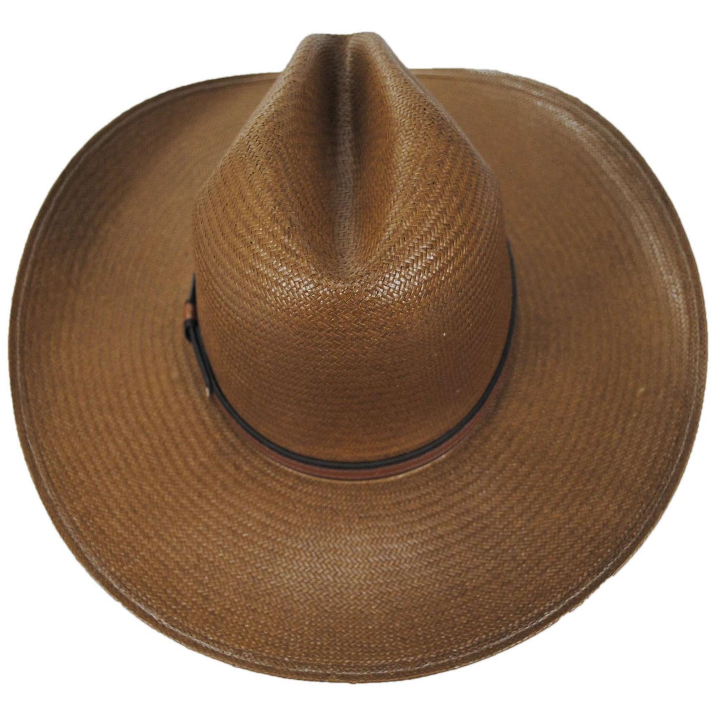 Stetson | Bellmont Shantung Straw Gus Western Hat | 127064 | top | COGNAC