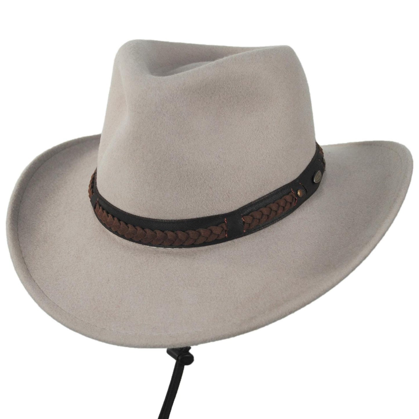 Scala | Sutherland Wool Felt Outback Hat | 130448 | lead | CEMENT