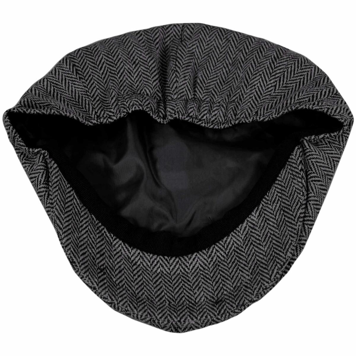 Jaxon Hats | Baby Herringbone Wool Blend Newsboy Cap | 512110 | under | CHARCOAL