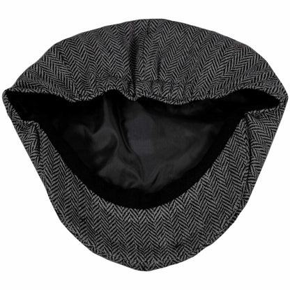 Jaxon Hats | Baby Herringbone Wool Blend Newsboy Cap | 512110 | under | CHARCOAL