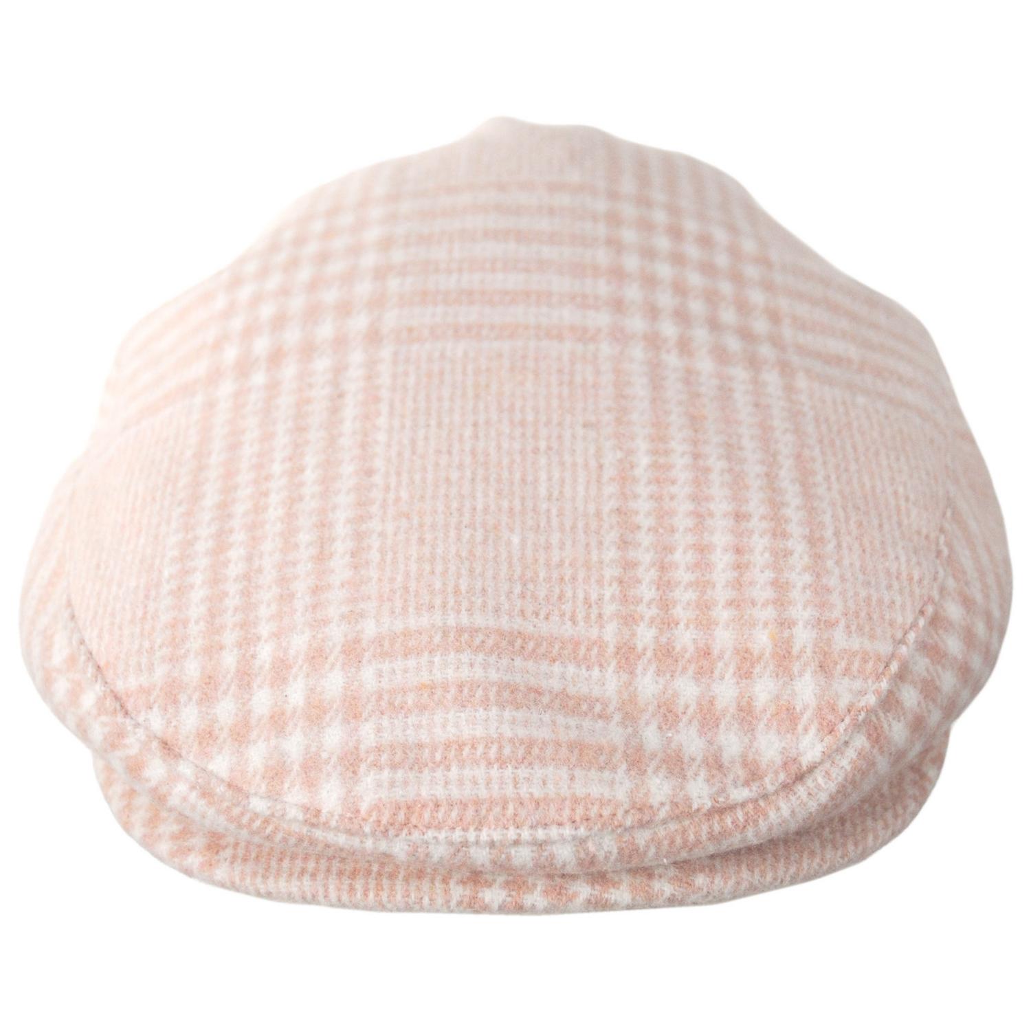 BRIXTON HATS | Hooligan Lightweight Houndstooth Plaid Ivy Cap | 161572 | front | SOFT PINK HOUNDSTOOTH